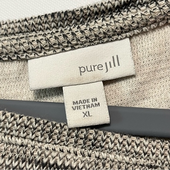 J JILL Pure Jill Gray Flecked 100% Cotton Knit Pullover Sweater Sz XL 3/4 Sleeve - Picture 3 of 13